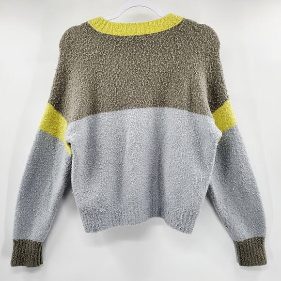 rag & bone Lilou Colorblock Crewneck Fuzzy Sweater Long-sleeve Women's Size S - Picture 2 of 6
